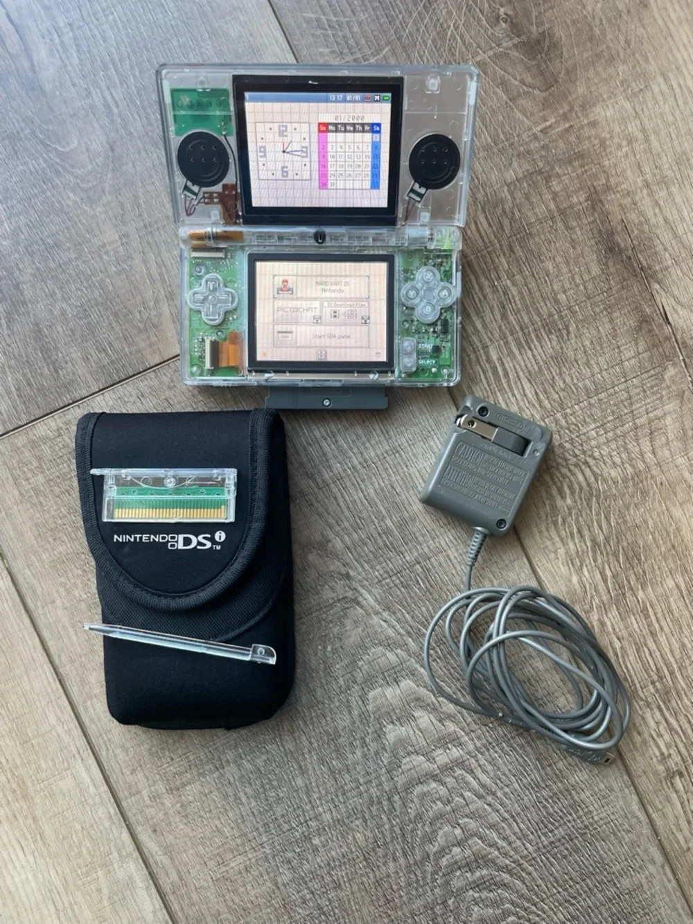 Nintendo DS Transparent Clear Shell with Carry Pouch and clear Stylus